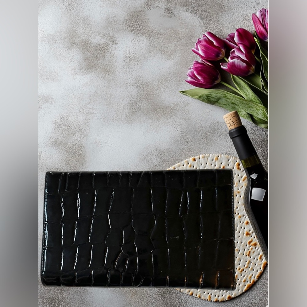 Murval Black Faux Croc Embossed Wallet/Clutch NWT - Picture 9 of 9